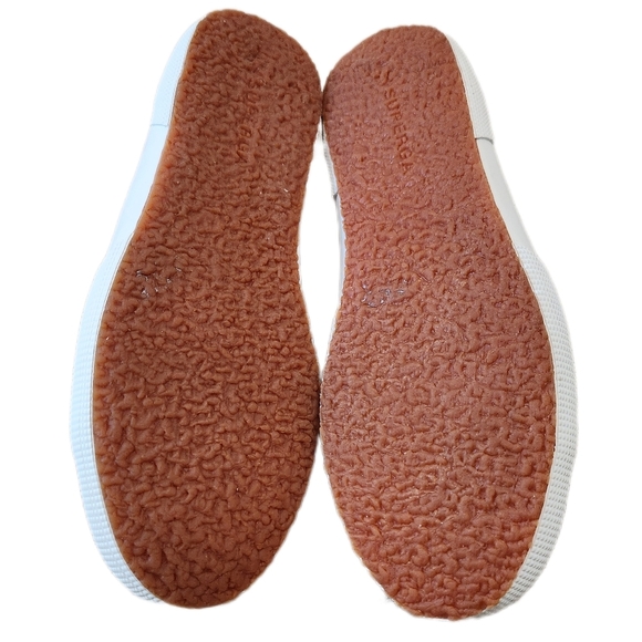 SUPERGA Leather SNEAKERS, Embroidered STARS, US Mens 8.5, Womens 10 NWOT - Picture 6 of 9